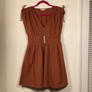 American Eagle Womens Linen/Cotton Sundress Size MD Rusty Smocked Goblincore